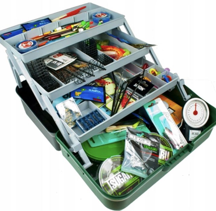 Akcesoria wędkarskie skrzynka wędkarska 200 AKCESORIÓW