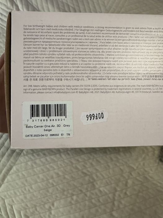 Nosidelko Babybjorn One Air 3D Mesh