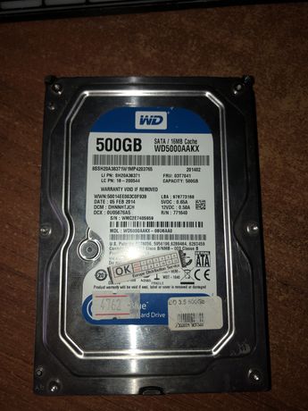 Жесткий диск Western Digital Blue 500GB 16MB Cache