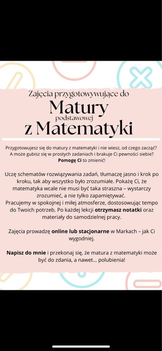Korepetycje Matematyka - przygotowanie do Marury