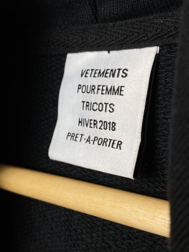 Худі / лонгслів Vetements Men's Black French Terry Cotton-Blend