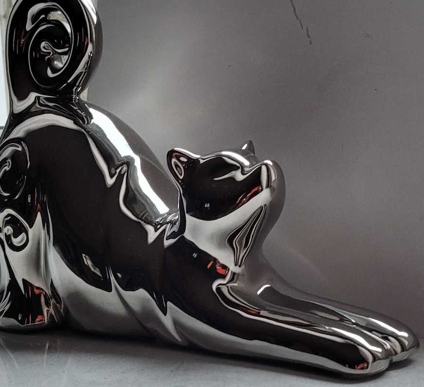 Designerski kot z ceramiki srebrny glamour