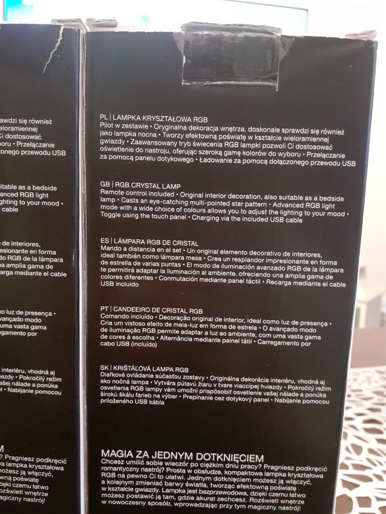 Zestaw dwoch lampek kryształowych