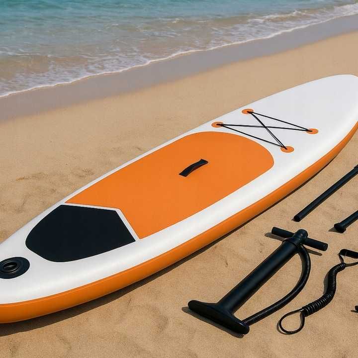 DUŻA Deska Sup 350 x 81cm Do Pływania Dmuchana Stand UP Paddle Wiosło