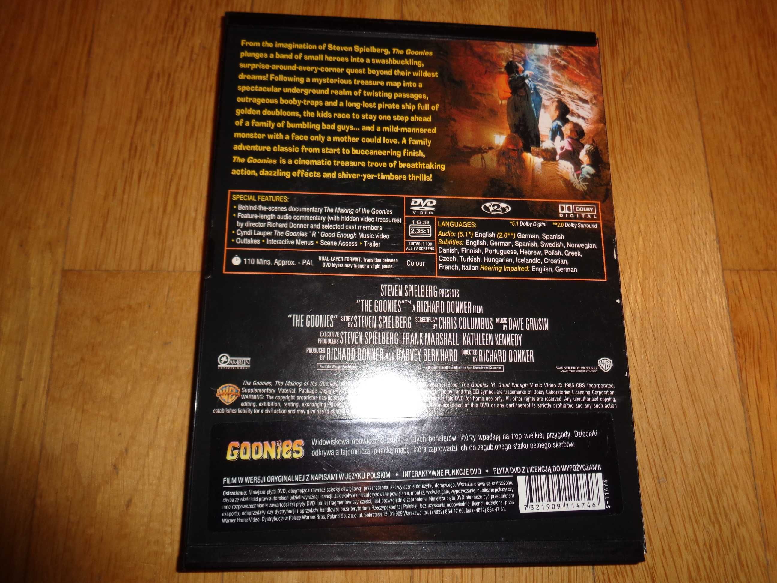 THE GOONIES DVD Okładka: Angielska, Napisy: Polskie