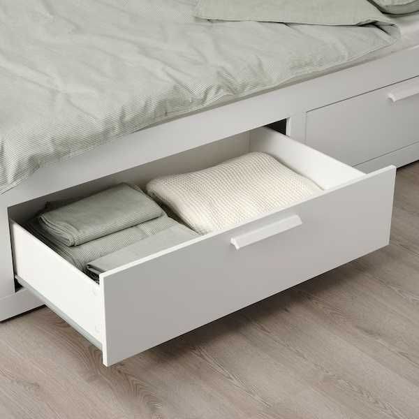 Leżanka biała Ikea BRIMNES Rama  z szufl 80x200 Nowe w kartonach łóżko