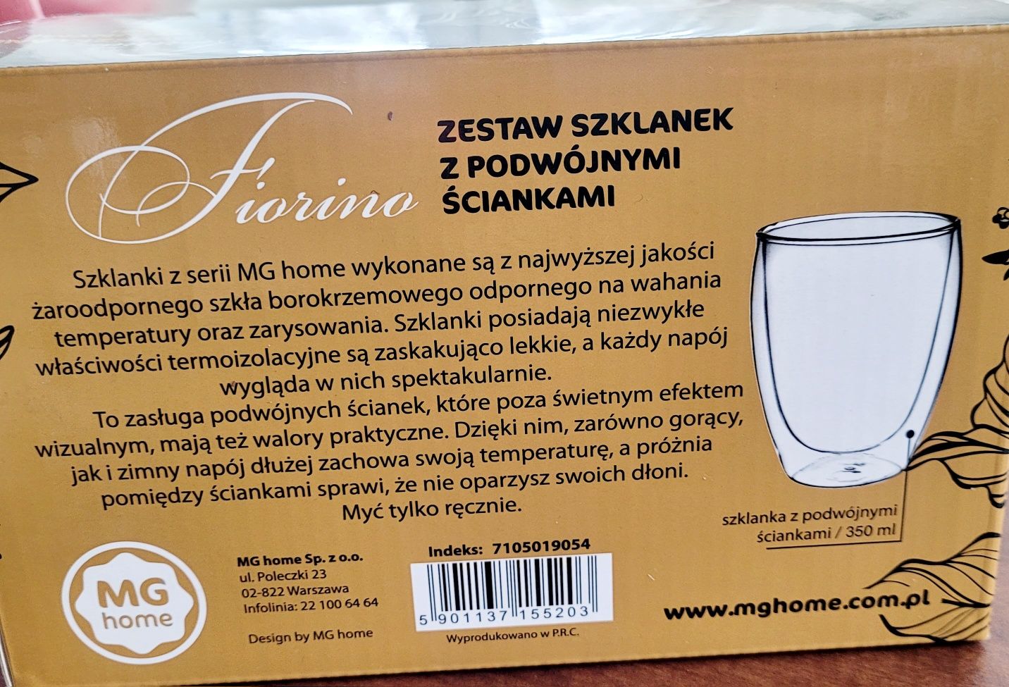 Szklanki termiczne z podwójnymi ściankami