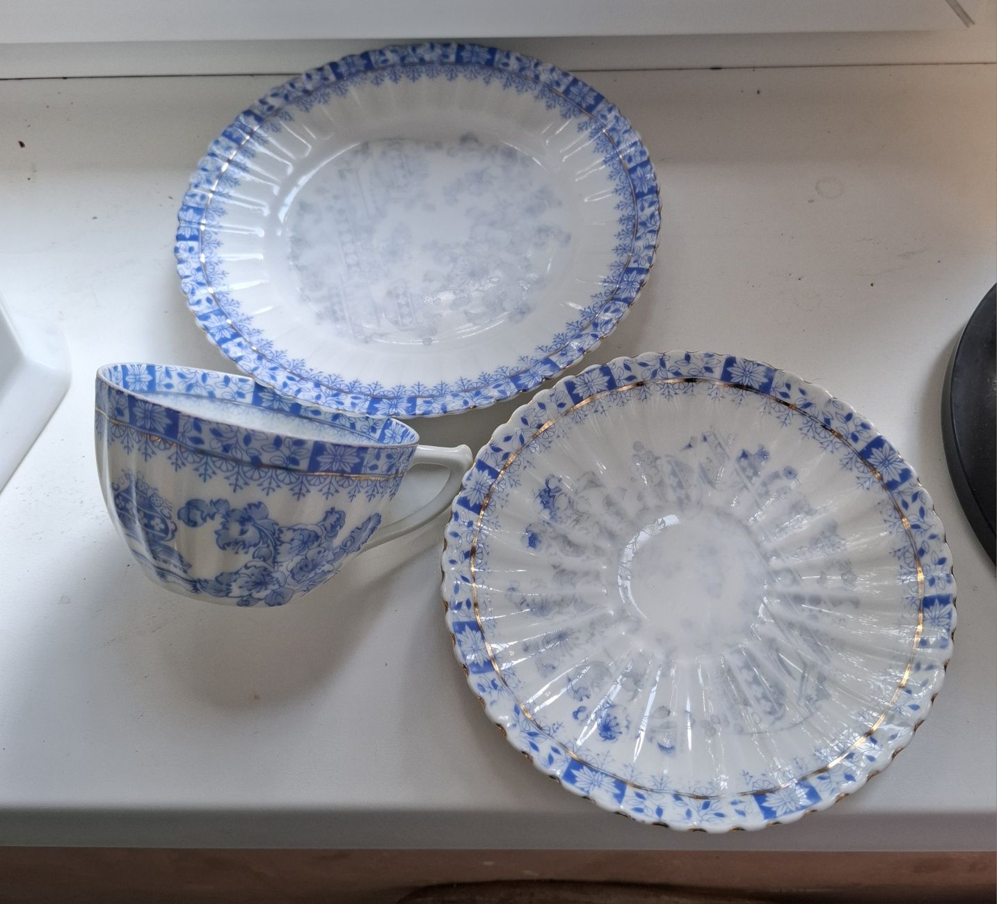Zestaw śniadaniowy China blau - kostna porcelana