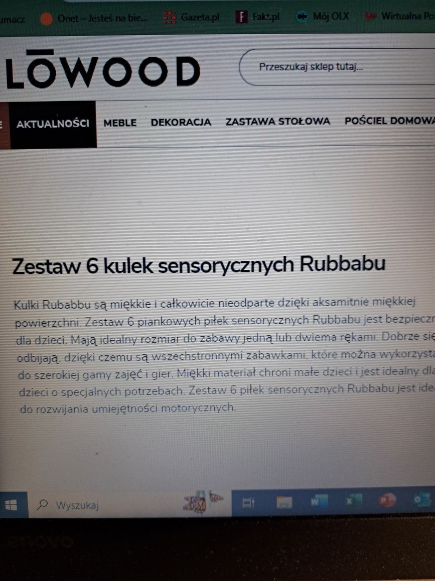 Zestaw 6 kulek sensorycznych Rubbabu r. 10 cm