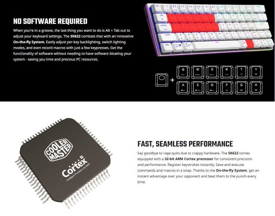 Клавиатура Cooler Master SK622 Silver White механика Brown Switch 1шт