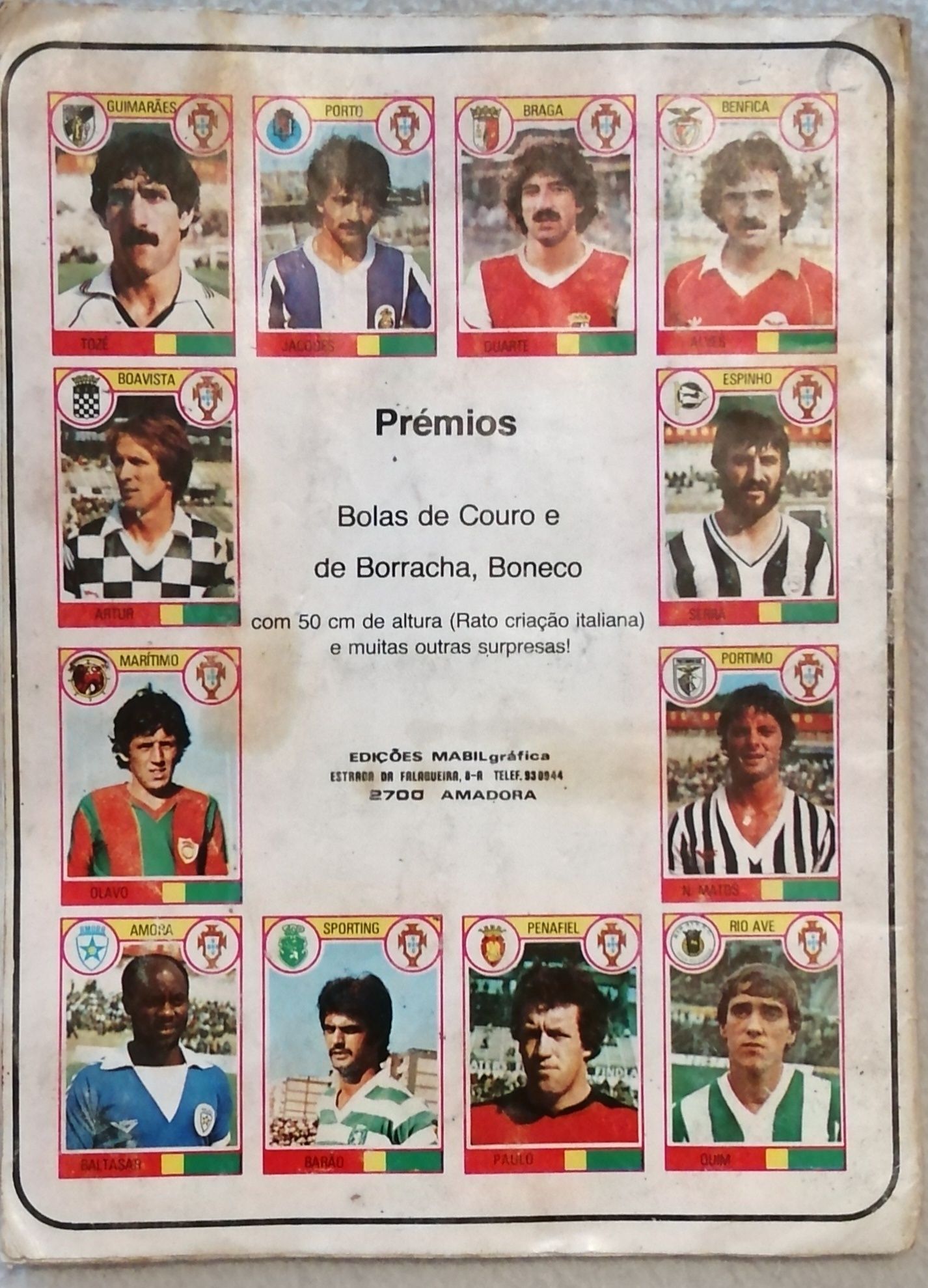 Caderneta completa época 82-83