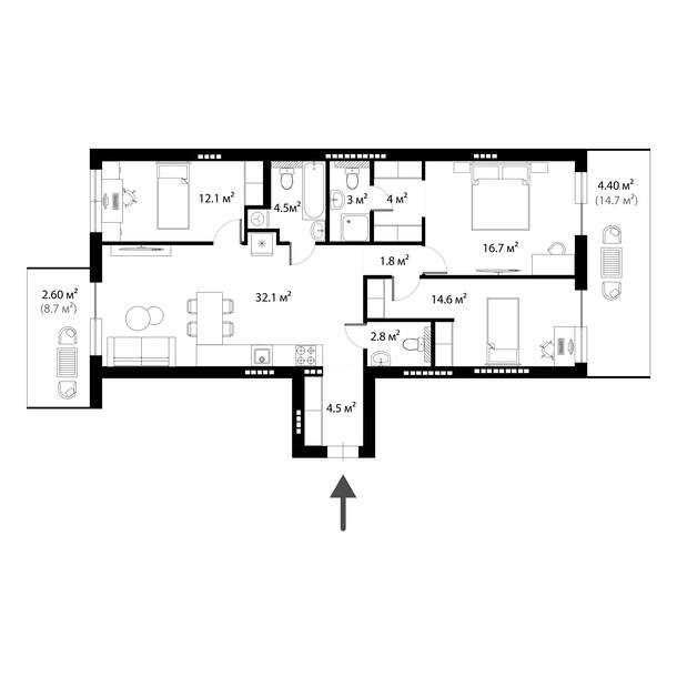 Продаж 3 кімнатної квартири. Ужгород.
