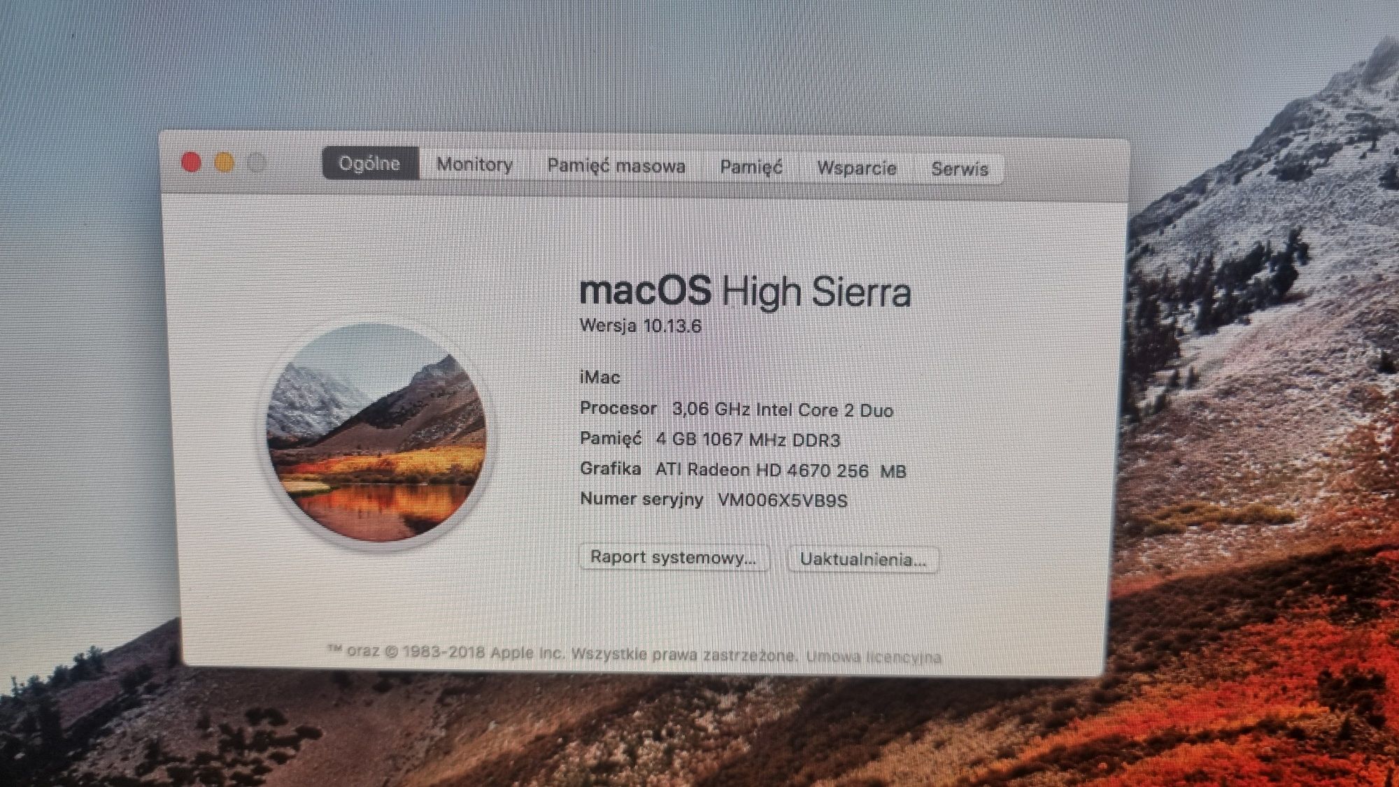 Imac 10.1 intel Core 2 duo 4gb Ram,ssd 240 gb
