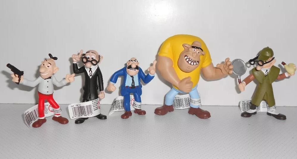 Coleção completa bonecos figuras pvc Salamão e Mortadelo