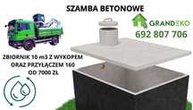 Szambo betonowe 10m3 z montażem 7000zł