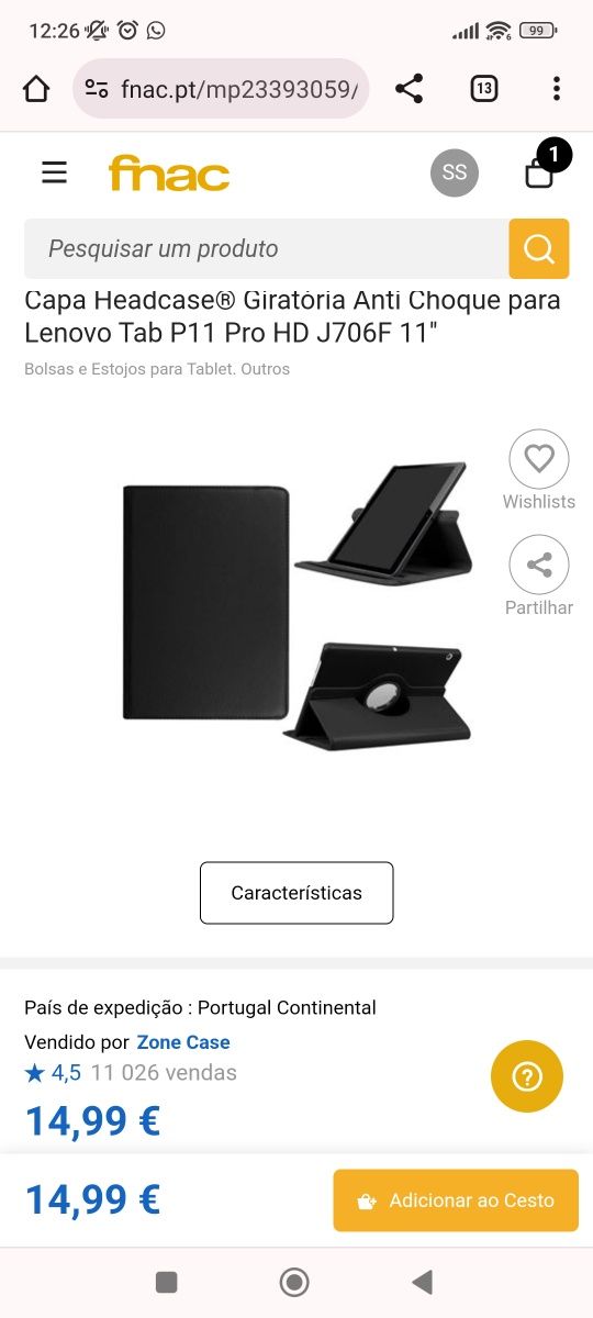 Capa Headcase giratória anti choque para Lenovo  P11 Pro TB-J706F