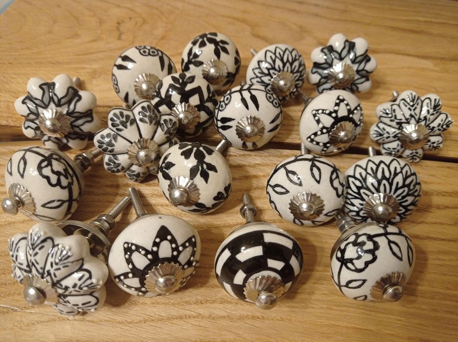Śliczne ceramiczne gałki meblowe ręcznie malowane gałki do mebli