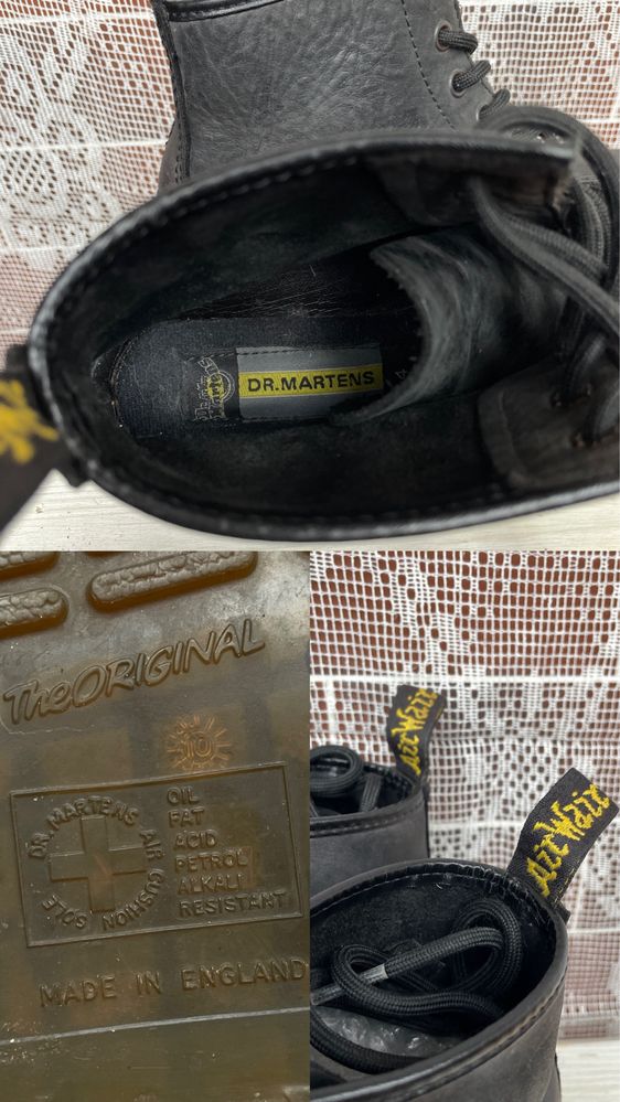 Винтажные черные ботинки Dr Martens 90s made in england swear destroy