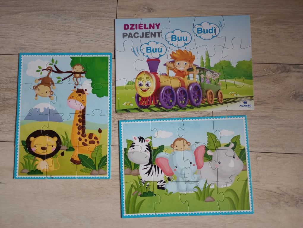 Puzzle książeczki 3 szt. + Puzzle 2w1