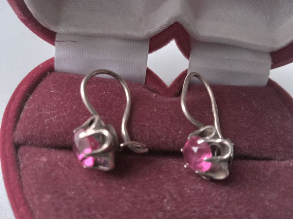 Браслет натуральный камень мельхиор серьги серебряные