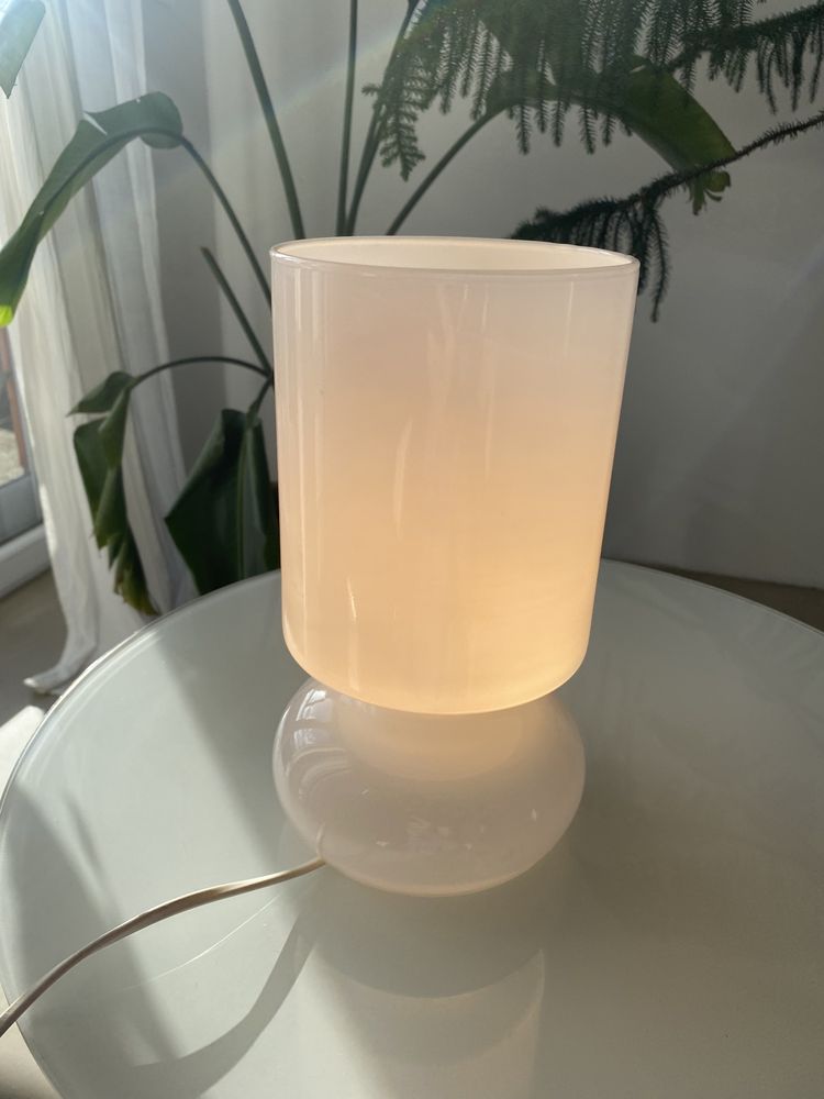 Lampka nocna - vintage IKEA LYKTA, szklany grzybek