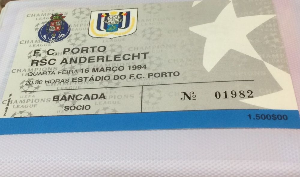 Bilhete FC Porto Vs RSC Anderlecht