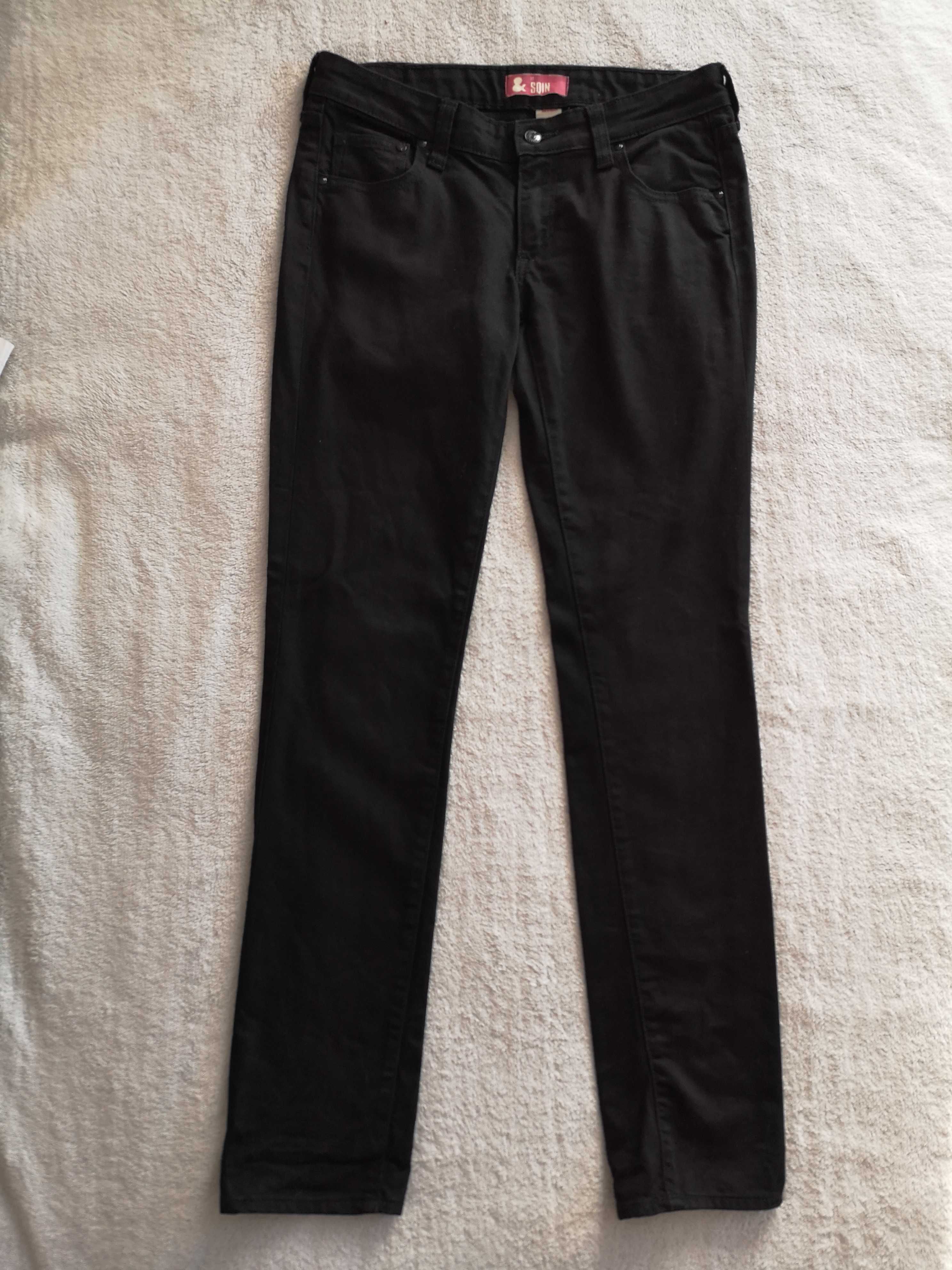 Czarne spodnie jeansowe jeansy H&M 29 38 - 40
