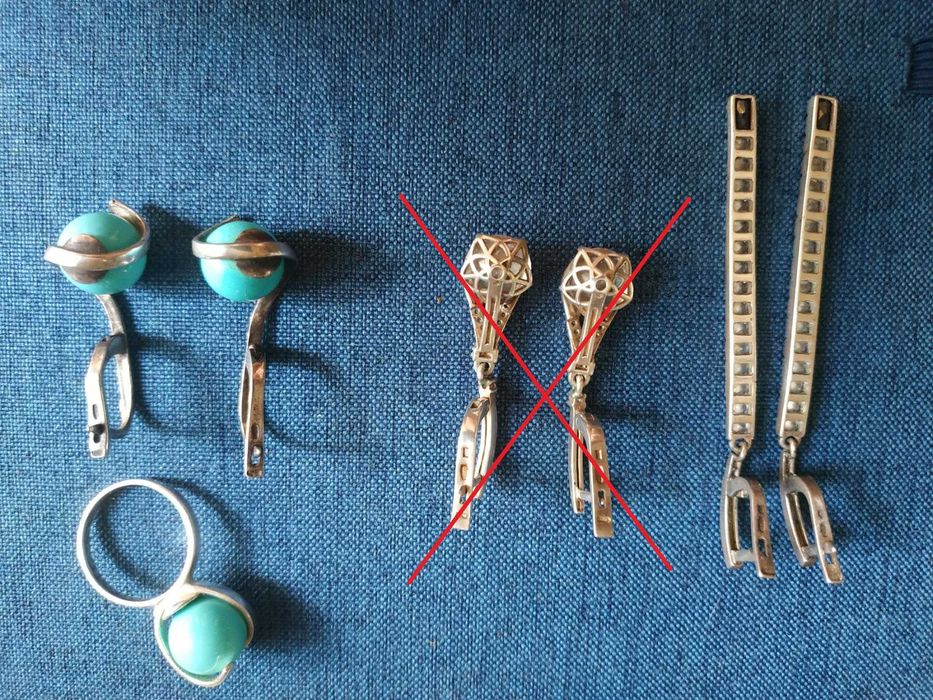 Серьги серебро позолота