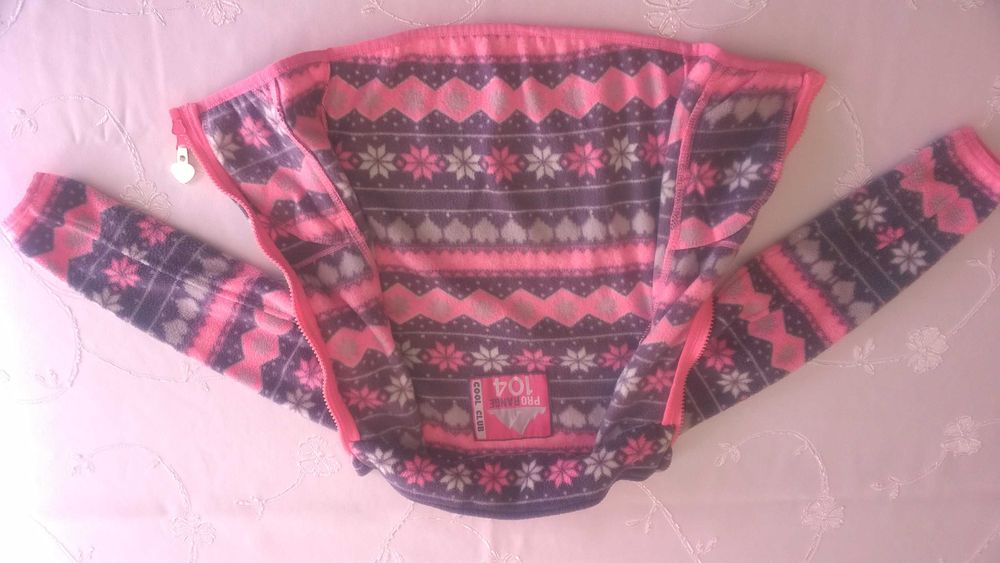 bluza polar smyk cool club różowo szara serduszka gwiazdki rozmiar 104
