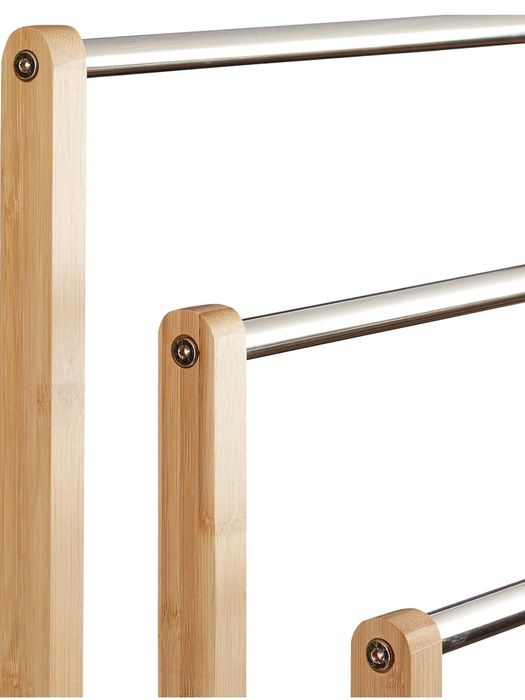 Relaxdays Uchwyt na ręczniki, wolnostojący z 3 szynami, do łazienki