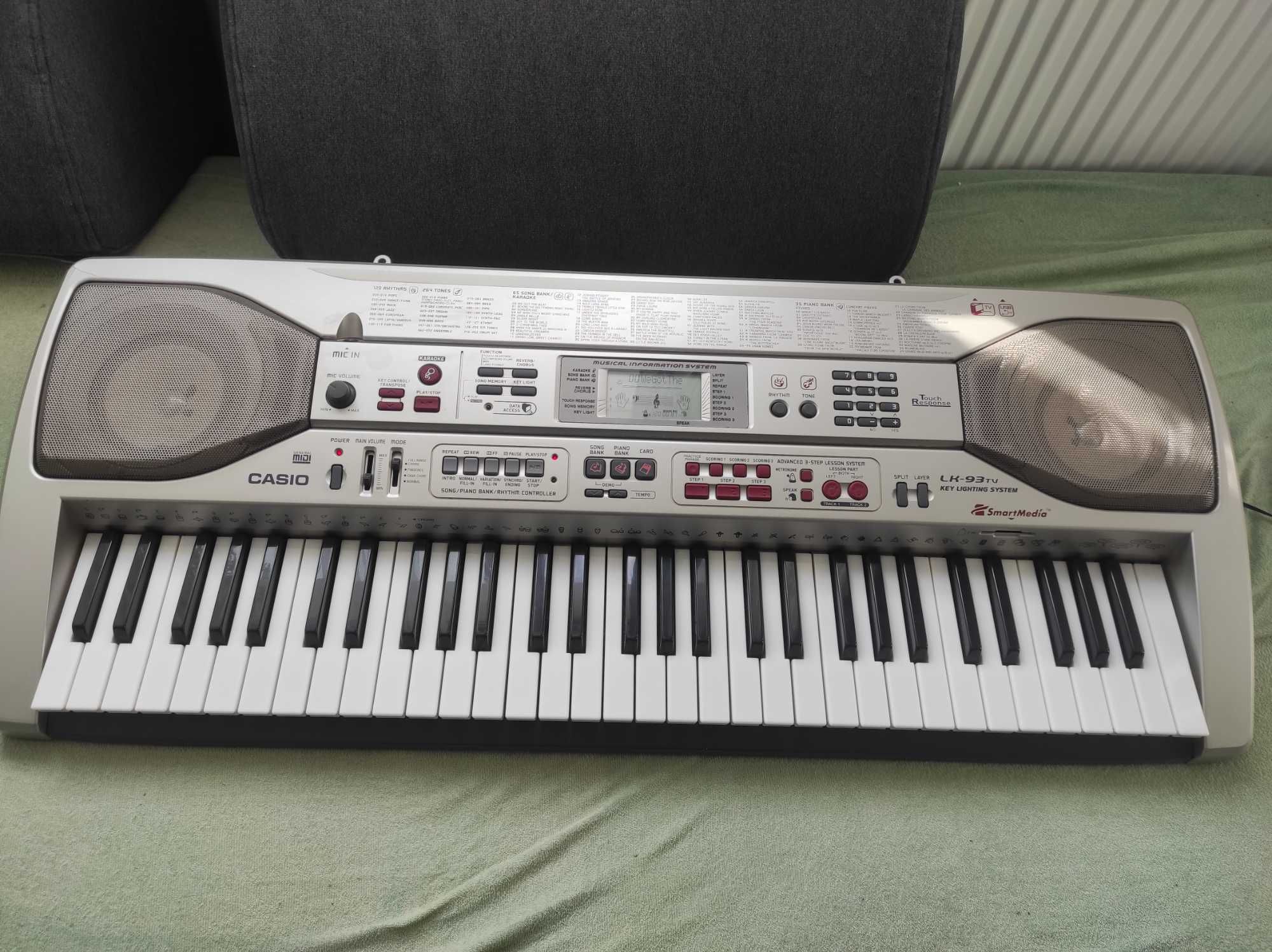 Keyboard CASIO LK-93 TV zadbany, RARTYAS, Twój Nauczyciel, podświetlan