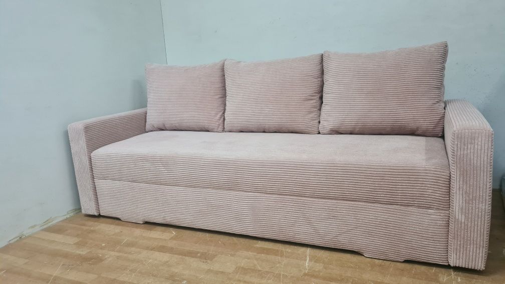 Nowa sofa sprężyny automat sztruks welur plusz kanapa wersalka tapczan