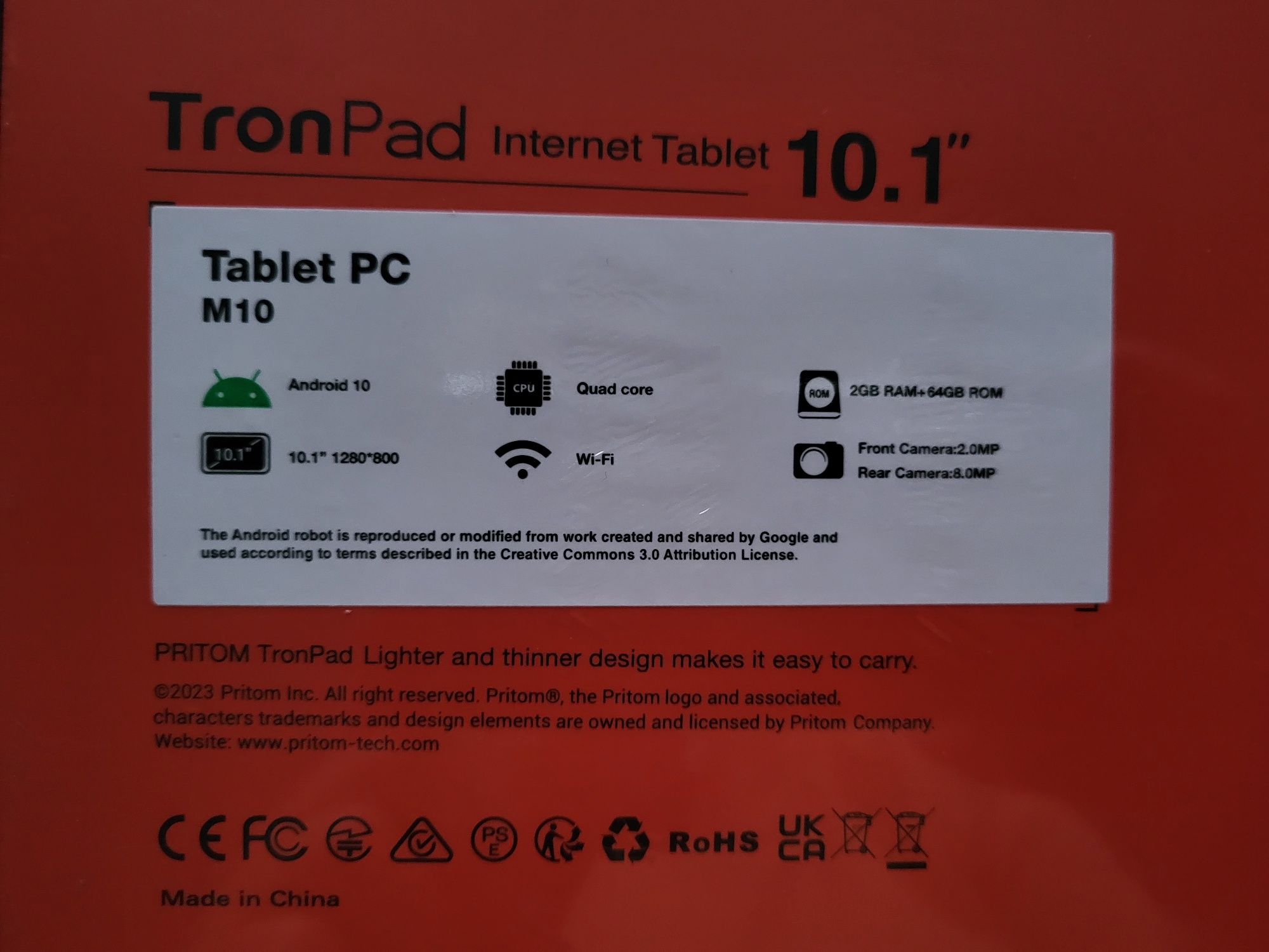 Pritom TronPad nowy tablet 2gb ram+64gb rom 10 cali