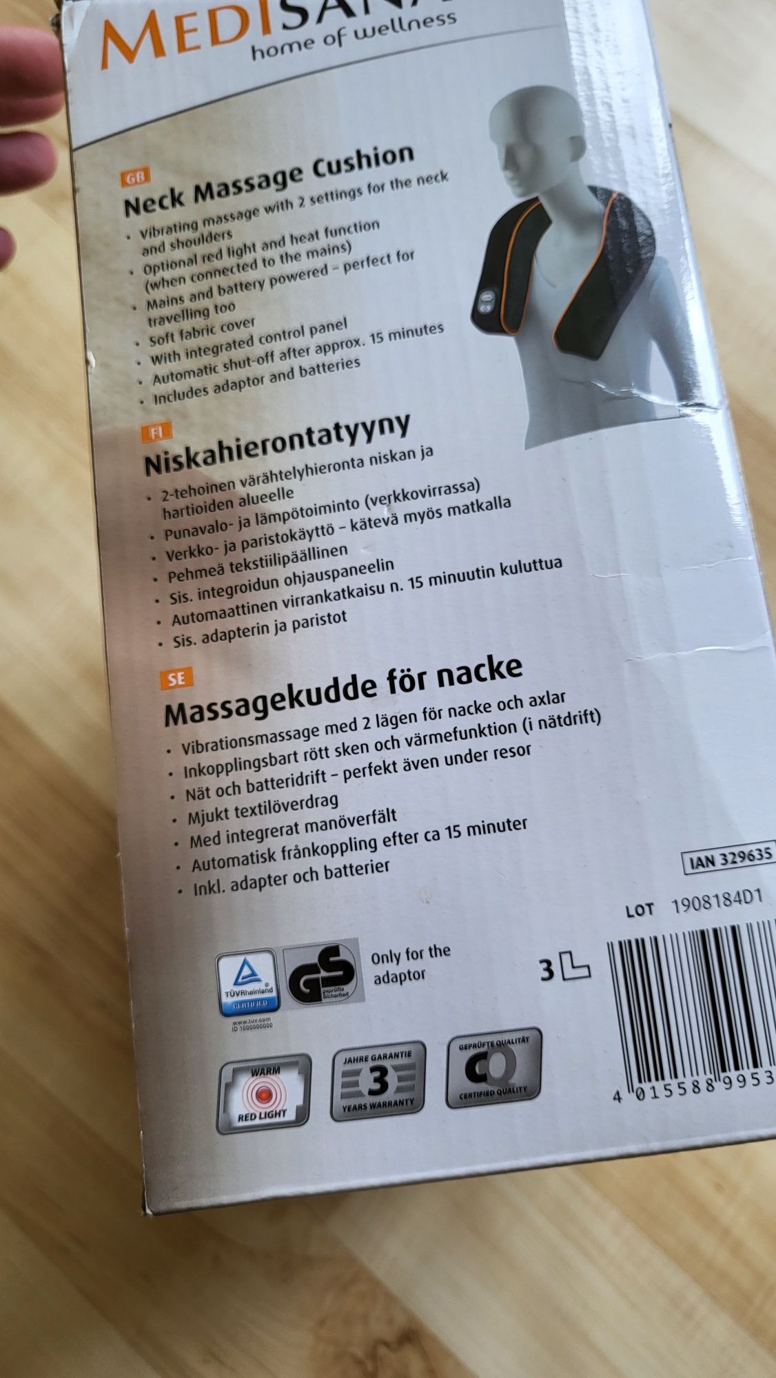 MEDISANA Nowa nieotwierana poduszka masaż karku szyji  neck massager