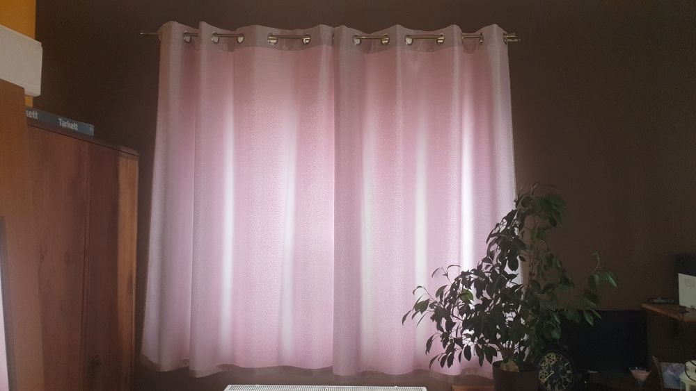 Zasłony na koła  bladoróżowe 140x40