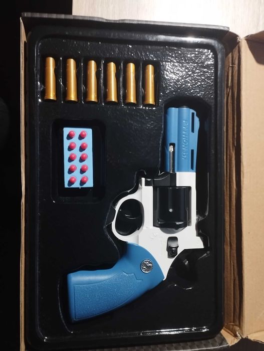 Arma de brinquedo Python 357 + Balas de espuma com cartucho