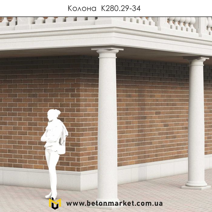 Колоны фасадные, пилястры с бетона. Производитель. База колон, капител