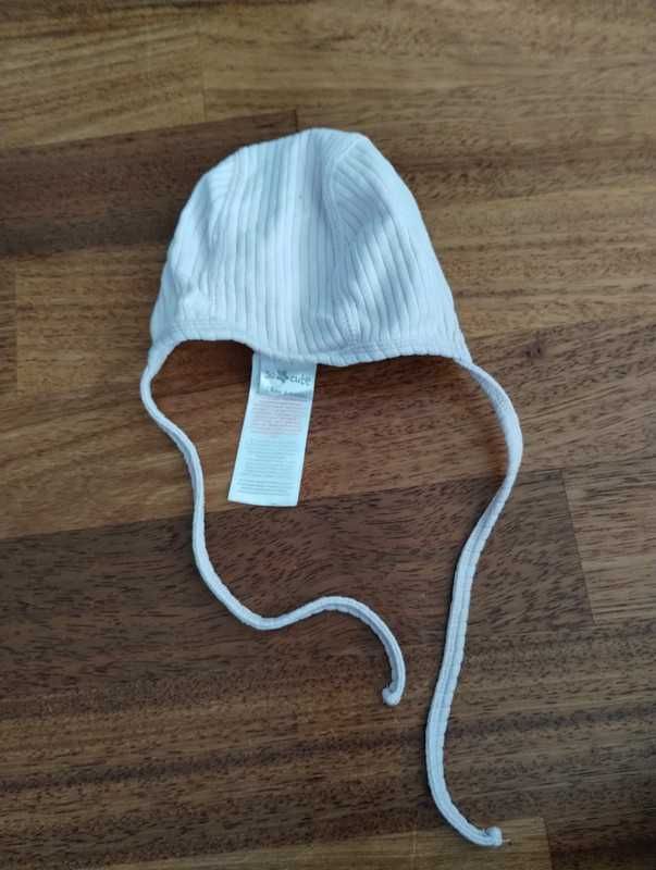 Fioletowa wiązana czapka pilotka So Cute r. 74 cm 6-9MSC. fiolet kotek