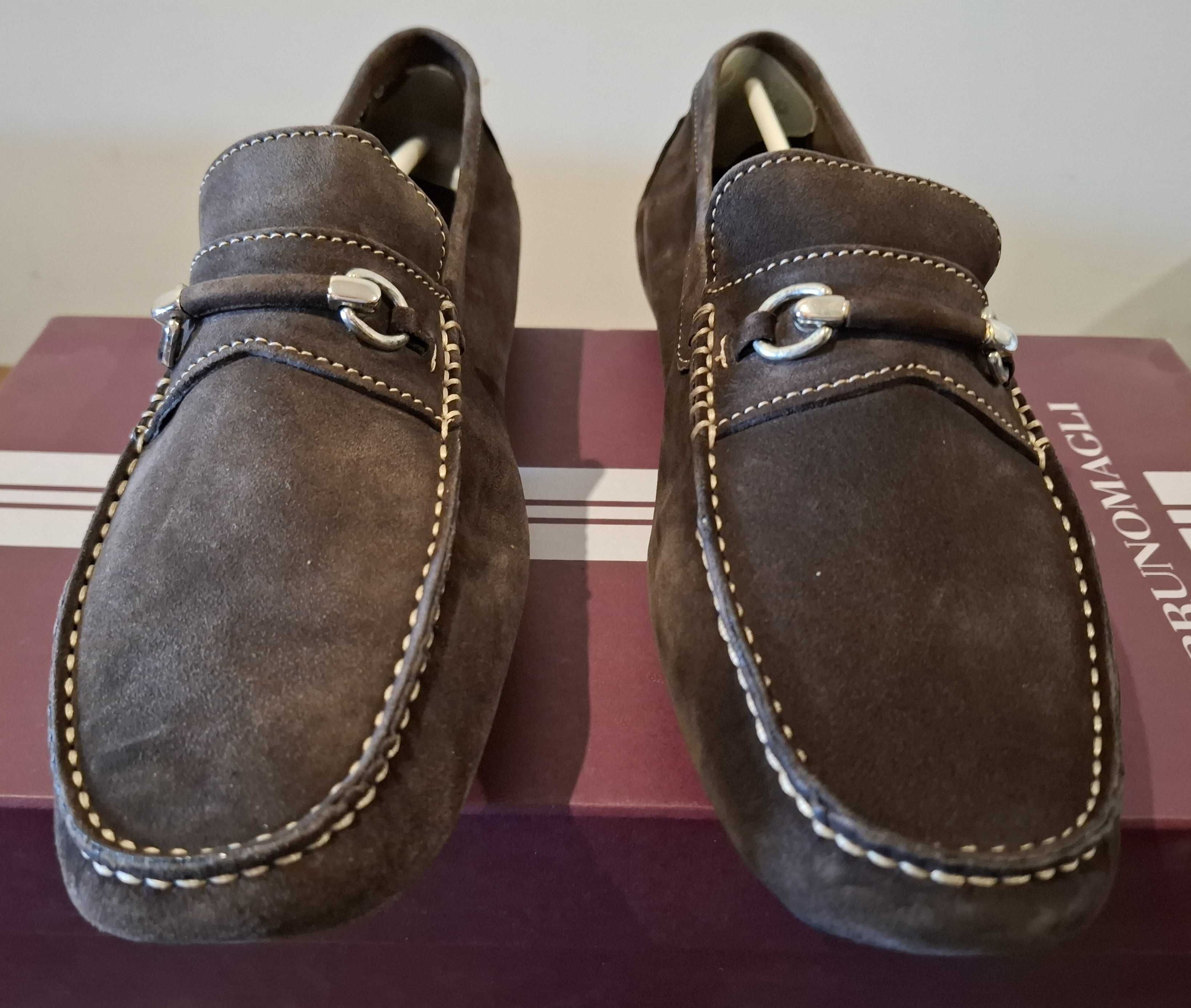 Sapatos novos castanhos escuros Bruno Magli 41.5 - SALDO