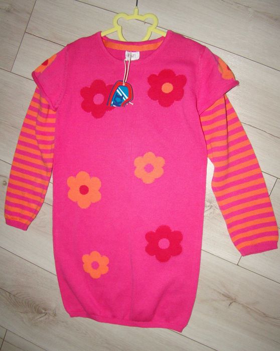 Śliczna Sukienka tunika z dzianiny FF roz 116