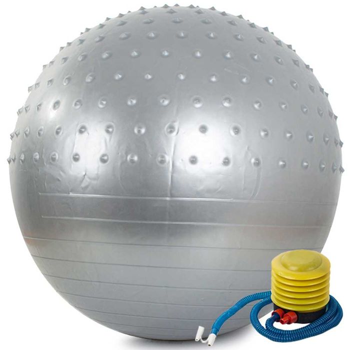 PIŁKA GIMNASTYCZNA z Masującymi WYPUSTKAMI, Rehabilitacja. 55cm Pompka