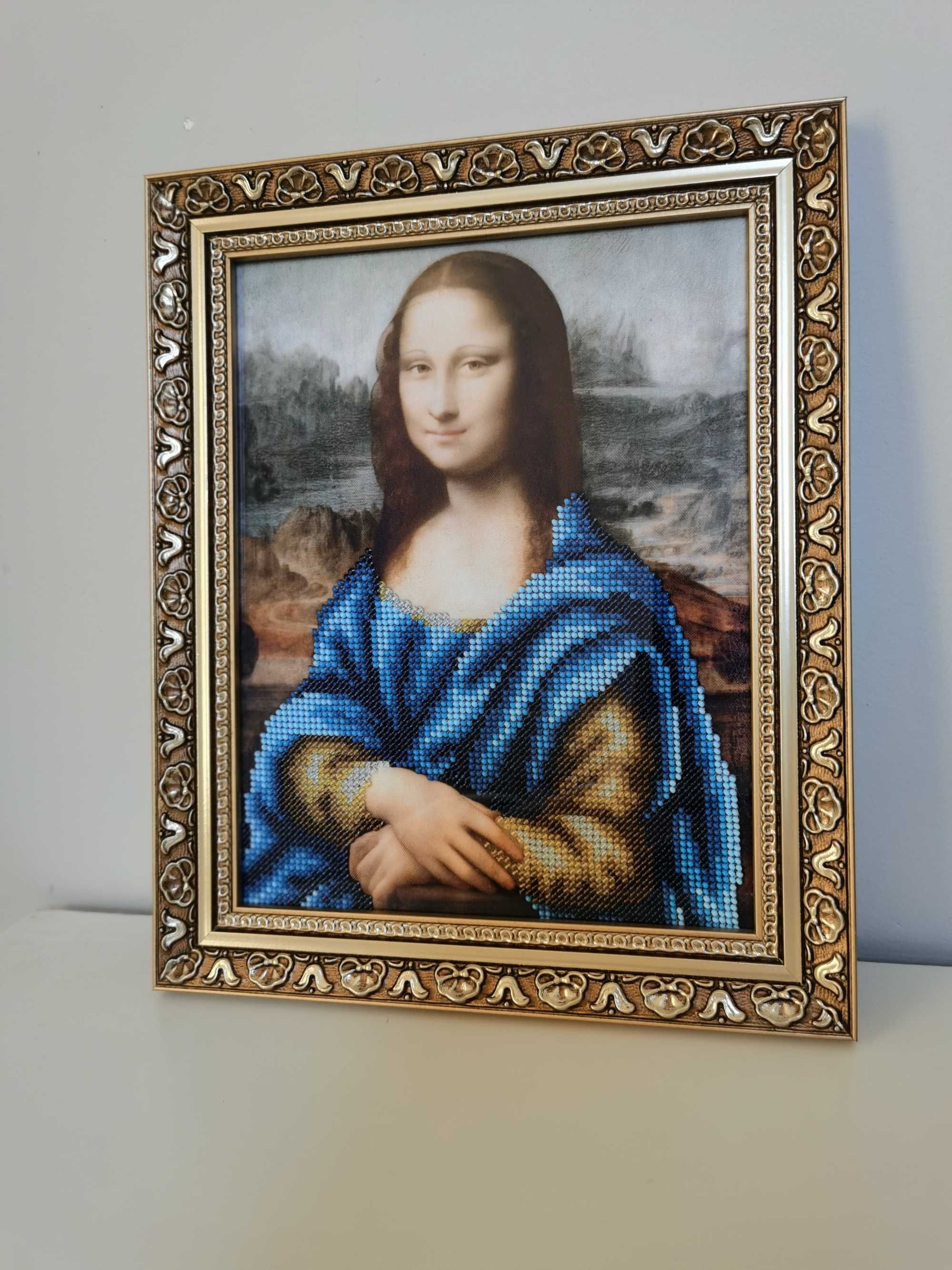 Obraz wyhaftowany koralikami. Mona Lisa.