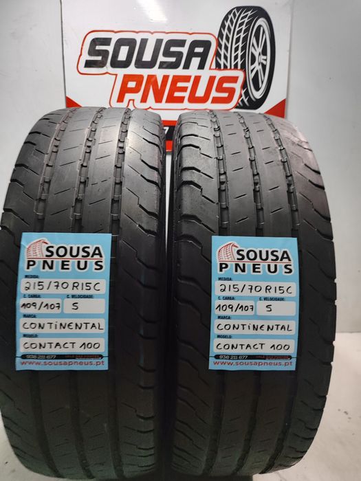 2 pneus semi novos continental 215/70R15C Oferta dos portes