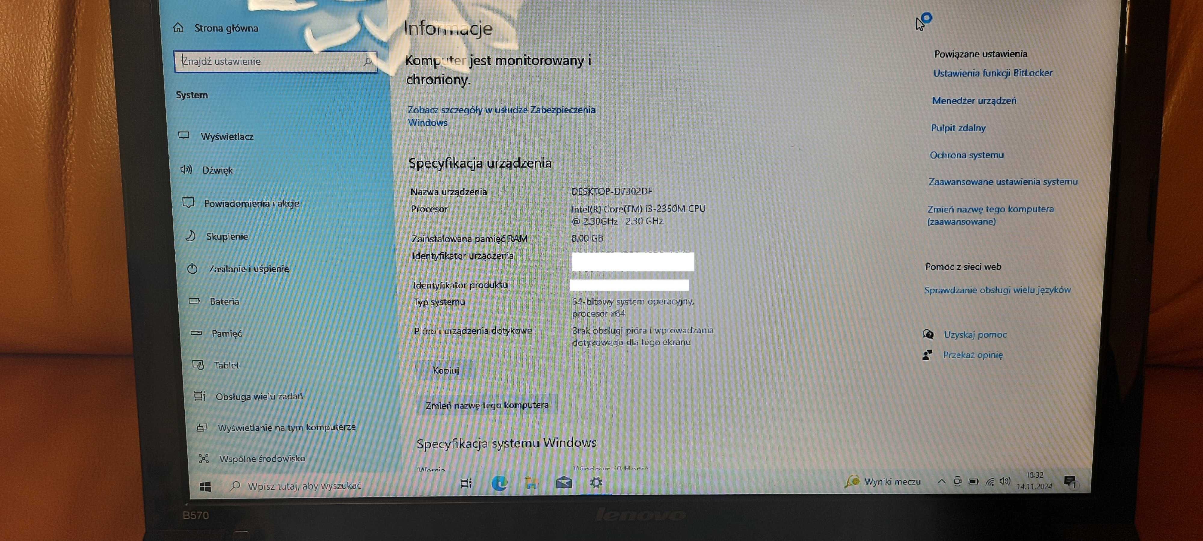 Sprzedam laptop Lenovo B570