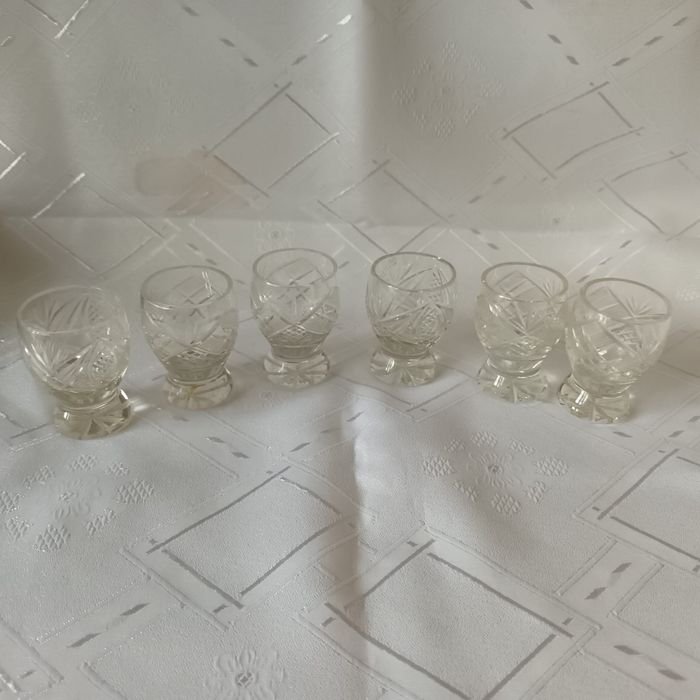 kieliszki krysztalowe, male - wys. 5 cm, zestaw 6 szt