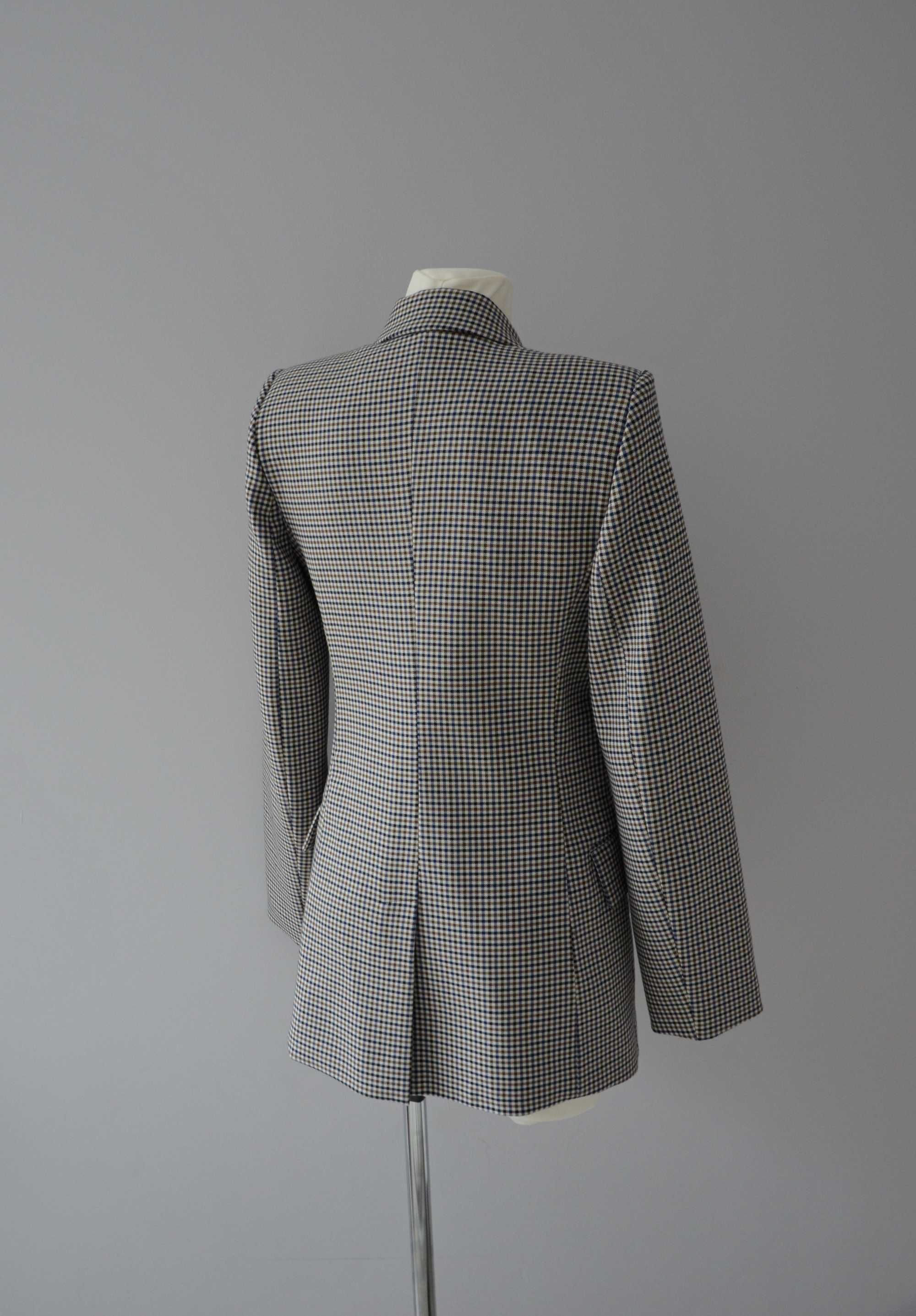 Zara marynarka w kratkę kratka pepitka blezer old money 36 S