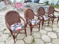 fotele rattanowe ogrodowe tarasowe vintage kuchenne