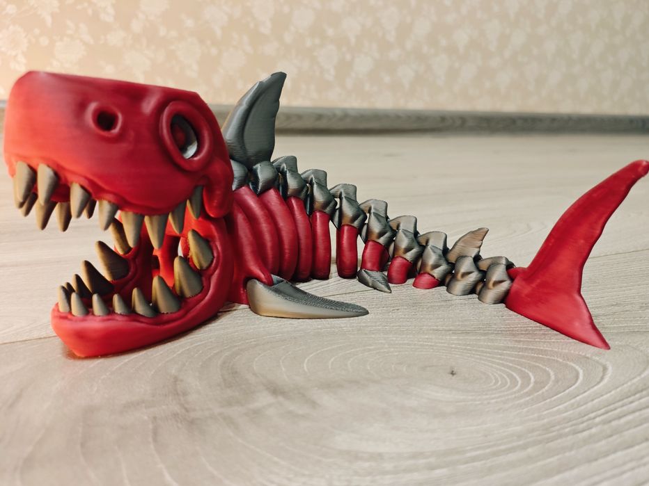 Іграшка Акула Скелет Декор Подарунок Декор Червоний Рухома Фігурка