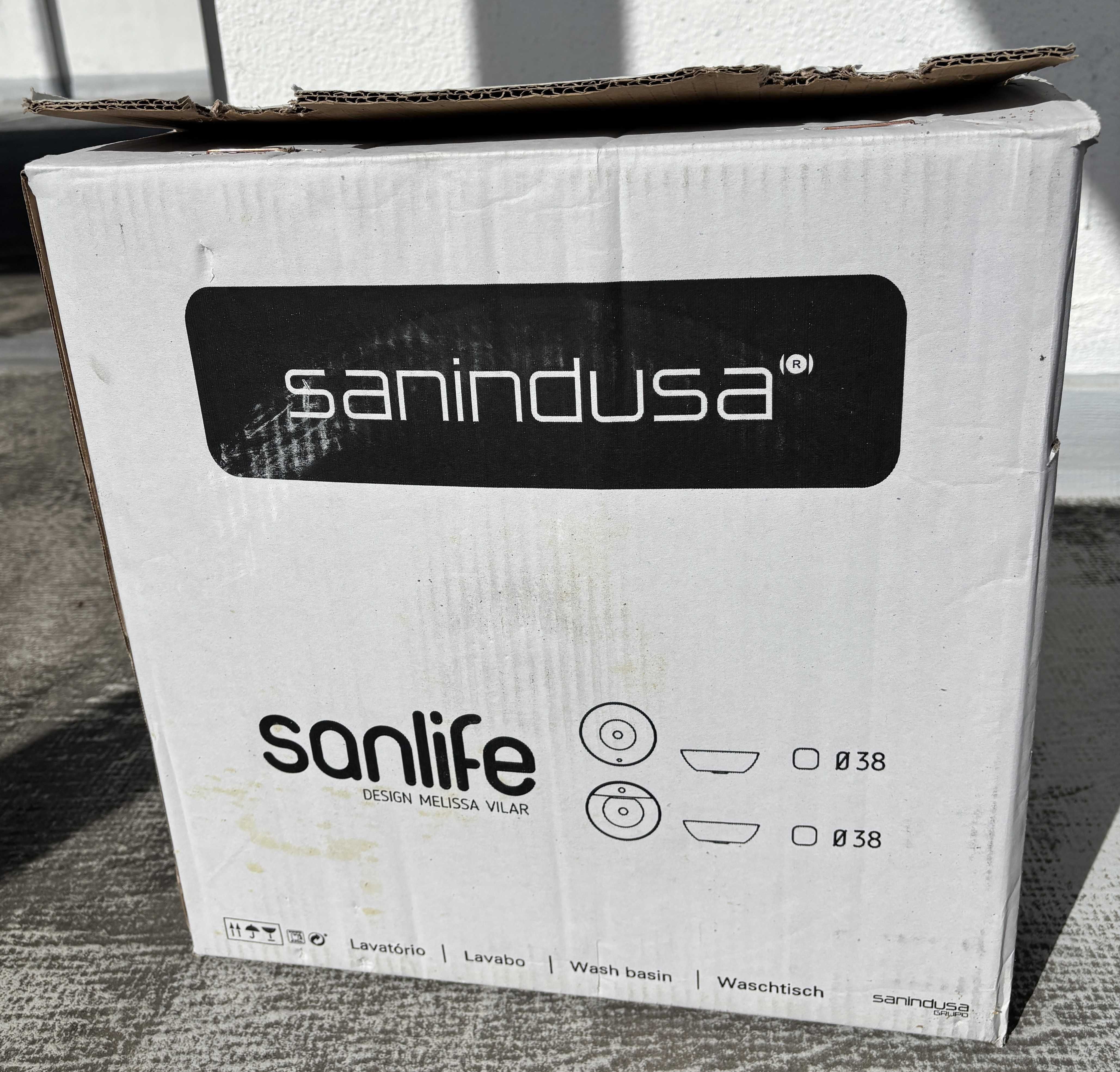 Lavatorio de Pousar Redondo Cerâmico SANINDUSA Sanlife D38 – Novo