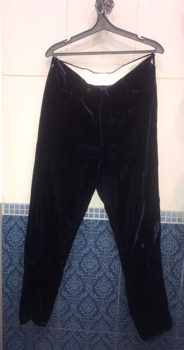 Бархатные тёмно-синие мужские брюки Richmond